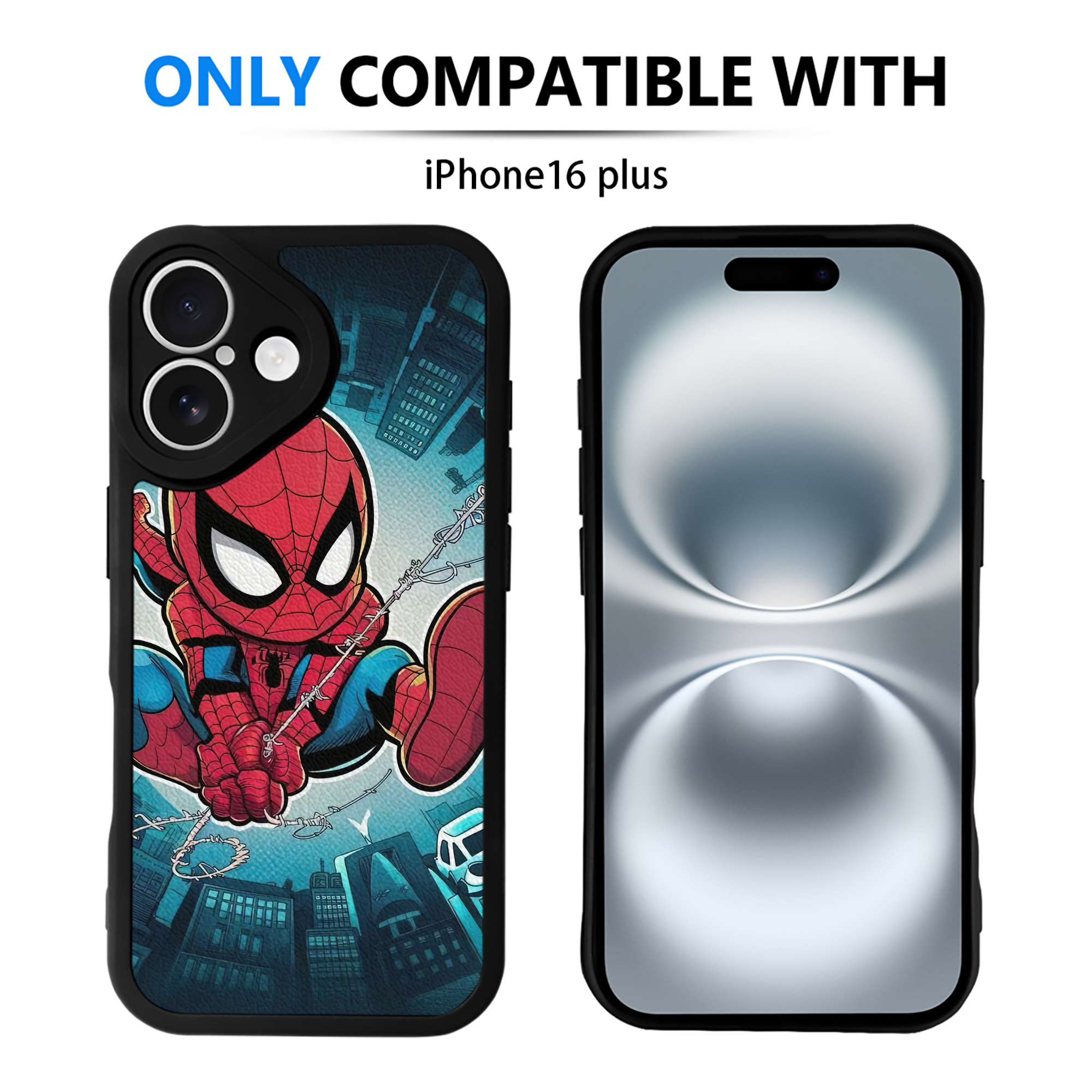 Spider Man スパイダーマン 【iPhone 16シリーズ対応】シリコンスマホケース（レザー調） 材質：シリコン